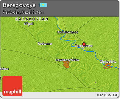 Physical 3D Map of Beregovoye