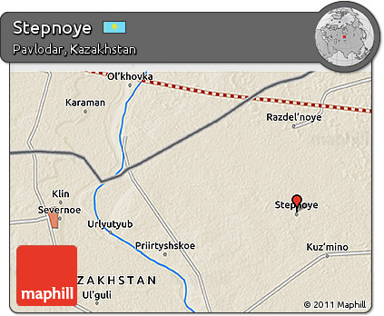 Shaded Relief 3D Map of Stepnoye