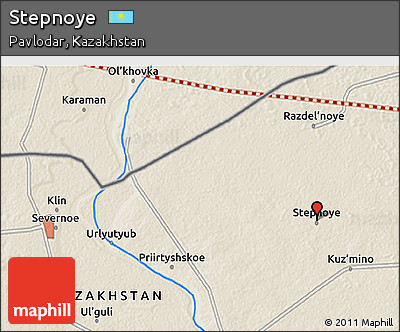 Shaded Relief 3D Map of Stepnoye
