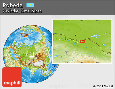 Physical Location Map of Pobeda