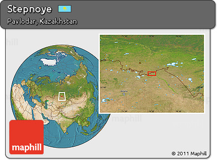 Satellite Location Map of Stepnoye