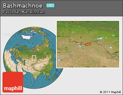 Satellite Location Map of Bashmachnoe
