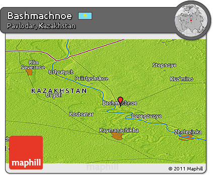 Physical Panoramic Map of Bashmachnoe