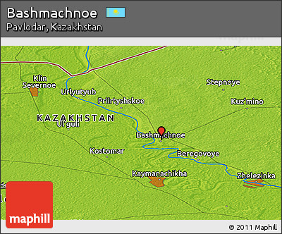 Physical Panoramic Map of Bashmachnoe