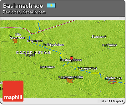 Physical Panoramic Map of Bashmachnoe