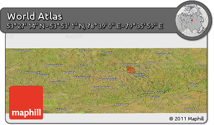 Satellite Panoramic Map of the Area around 53° 40' 8" N, 79° 7' 30" E