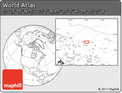 Blank Location Map of the Area around 53° 40' 8" N, 89° 10' 30" W