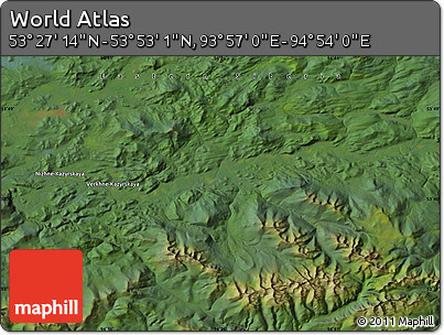 Satellite Map of the Area around 53° 40' 8" N, 94° 25' 30" E
