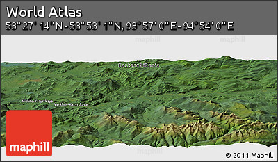 Satellite Panoramic Map of the Area around 53° 40' 8" N, 94° 25' 30" E