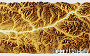 Physical 3D Map of the area around 53° 40' 8" N, 96° 7' 30" E