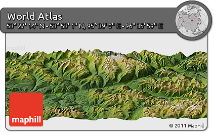 Satellite Panoramic Map of the Area around 53° 40' 8" N, 96° 7' 30" E