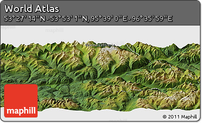 Satellite Panoramic Map of the Area around 53° 40' 8" N, 96° 7' 30" E