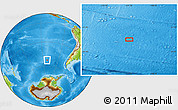 Physical Location Map of the area around 53° 1' 29" S, 112° 7' 30" W
