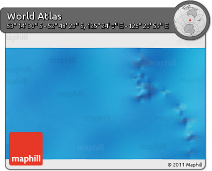 Physical 3D Map of the Area around 53° 1' 29" S, 125° 52' 30" E