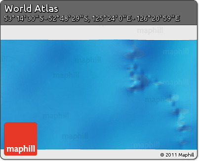 Physical 3D Map of the Area around 53° 1' 29" S, 125° 52' 30" E