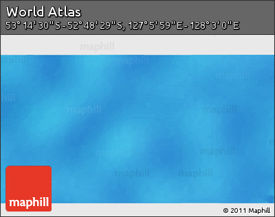 Physical 3D Map of the Area around 53° 1' 29" S, 127° 34' 30" E