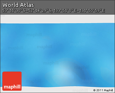 Physical 3D Map of the Area around 53° 1' 29" S, 134° 22' 30" E