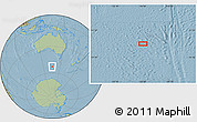 Savanna Style Location Map of the area around 53° 1' 29" S, 136° 4' 29" E, hill shading