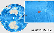 Shaded Relief Location Map of the area around 53° 1' 29" S, 136° 4' 29" E