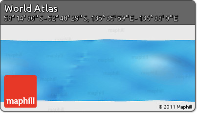 Shaded Relief Panoramic Map of the Area around 53° 1' 29" S, 136° 4' 29" E