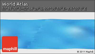 Shaded Relief Panoramic Map of the Area around 53° 1' 29" S, 136° 4' 29" E