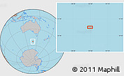 Gray Location Map of the area around 53° 1' 29" S, 137° 46' 30" E