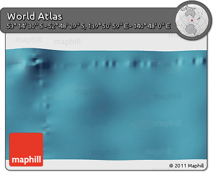 Satellite 3D Map of the Area around 53° 1' 29" S, 140° 19' 29" E