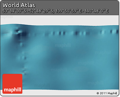 Satellite 3D Map of the Area around 53° 1' 29" S, 140° 19' 29" E
