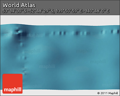 Satellite 3D Map of the Area around 53° 1' 29" S, 140° 19' 29" E