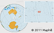 Political Location Map of the area around 53° 1' 29" S, 141° 10' 30" E