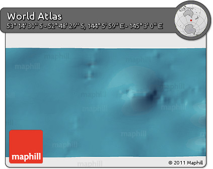 Satellite 3D Map of the Area around 53° 1' 29" S, 144° 34' 29" E