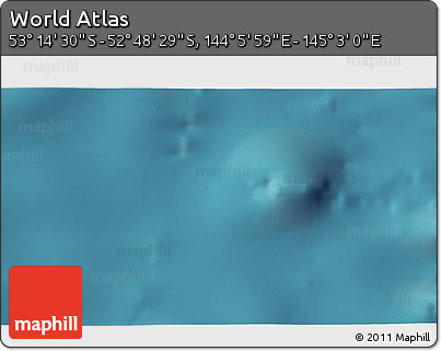 Satellite 3D Map of the Area around 53° 1' 29" S, 144° 34' 29" E