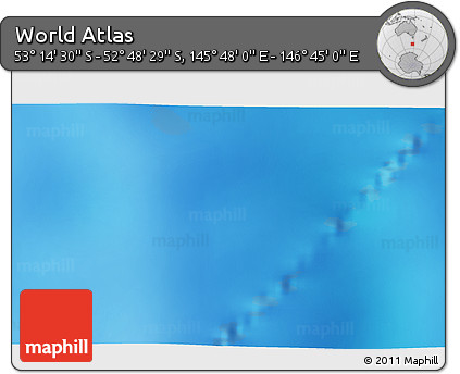 Physical 3D Map of the Area around 53° 1' 29" S, 146° 16' 30" E