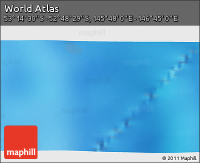 Physical 3D Map of the Area around 53° 1' 29" S, 146° 16' 30" E
