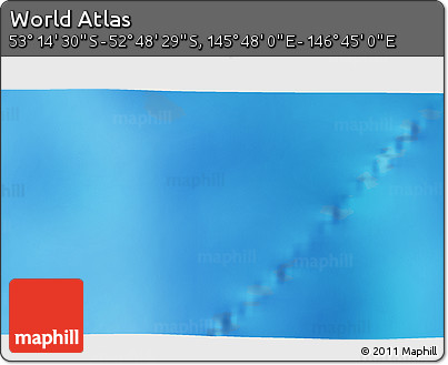 Physical 3D Map of the Area around 53° 1' 29" S, 146° 16' 30" E