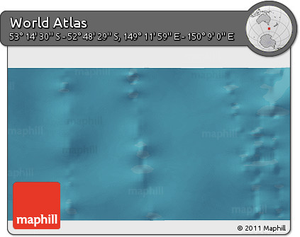 Satellite 3D Map of the Area around 53° 1' 29" S, 149° 40' 30" E