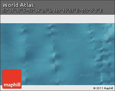 Satellite 3D Map of the Area around 53° 1' 29" S, 149° 40' 30" E