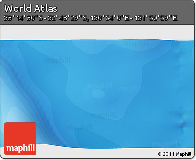 Political 3D Map of the Area around 53° 1' 29" S, 151° 22' 30" E