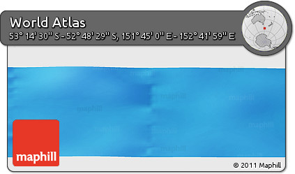 Physical Panoramic Map of the Area around 53° 1' 29" S, 152° 13' 29" E