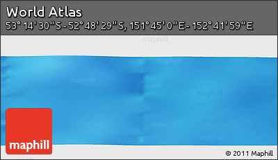 Physical Panoramic Map of the Area around 53° 1' 29" S, 152° 13' 29" E