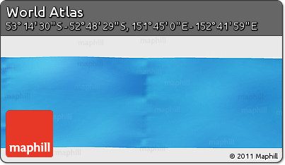 Physical Panoramic Map of the Area around 53° 1' 29" S, 152° 13' 29" E