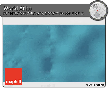 Satellite 3D Map of the Area around 53° 1' 29" S, 155° 37' 30" E