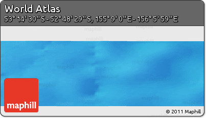 Physical Panoramic Map of the Area around 53° 1' 29" S, 155° 37' 30" E