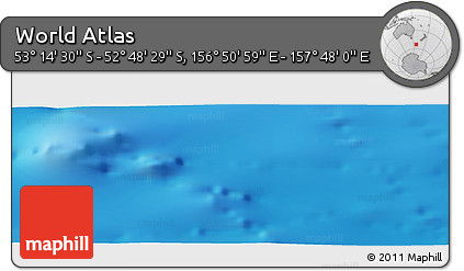 Physical Panoramic Map of the Area around 53° 1' 29" S, 157° 19' 29" E