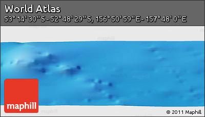 Physical Panoramic Map of the Area around 53° 1' 29" S, 157° 19' 29" E