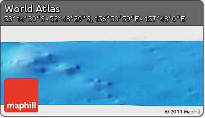 Physical Panoramic Map of the Area around 53° 1' 29" S, 157° 19' 29" E