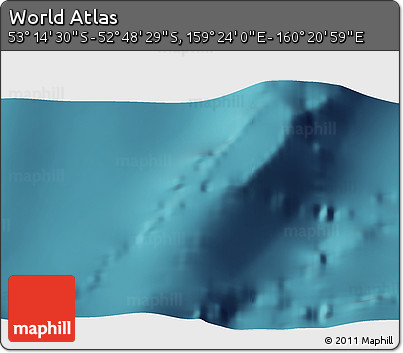 Satellite 3D Map of the Area around 53° 1' 29" S, 159° 52' 30" E