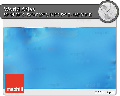 Physical 3D Map of the Area around 53° 1' 29" S, 161° 34' 29" E