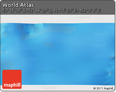 Physical 3D Map of the Area around 53° 1' 29" S, 161° 34' 29" E