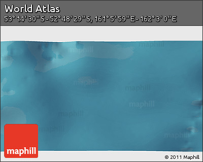 Satellite 3D Map of the Area around 53° 1' 29" S, 161° 34' 29" E